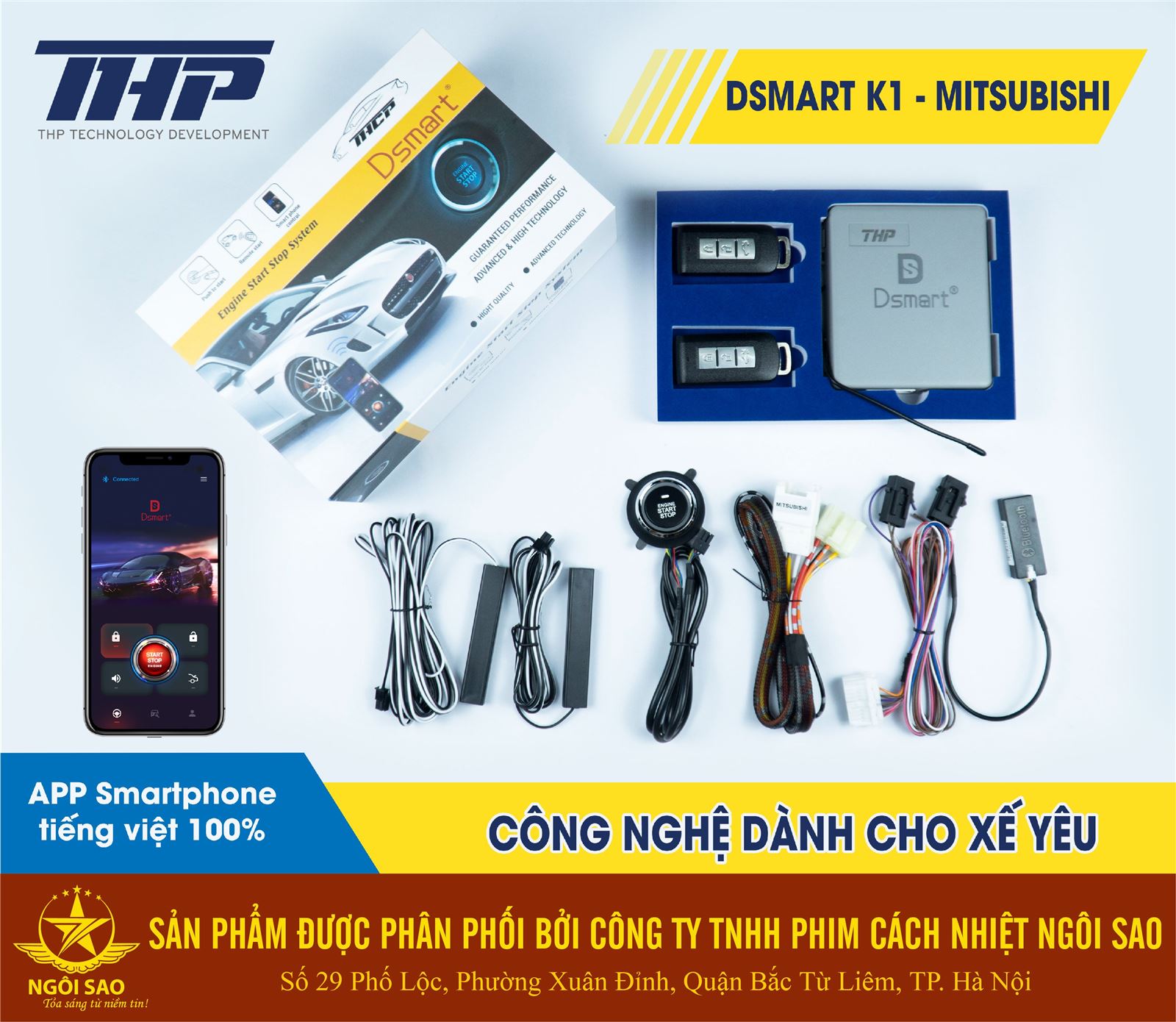 Bộ đề nổ từ xa Dsmart K1 dành cho xe Mitsubishi