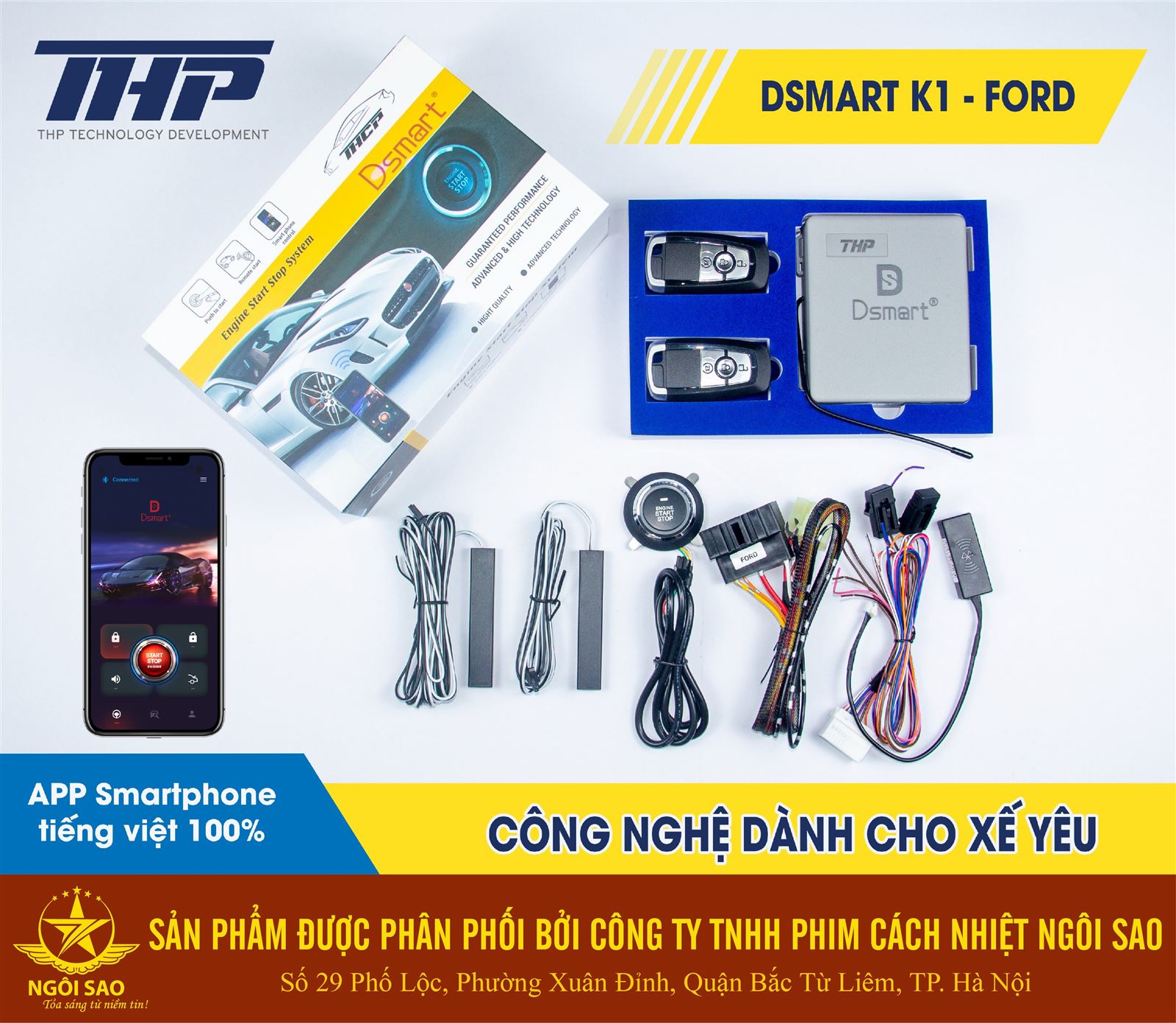 Bộ đề nổ từ xa Dsmart K1 dành cho xe Ford