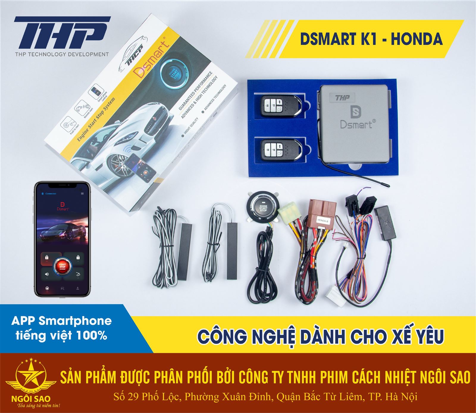 Bộ đề nổ từ xa Dsmart K1 dành cho xe Honda