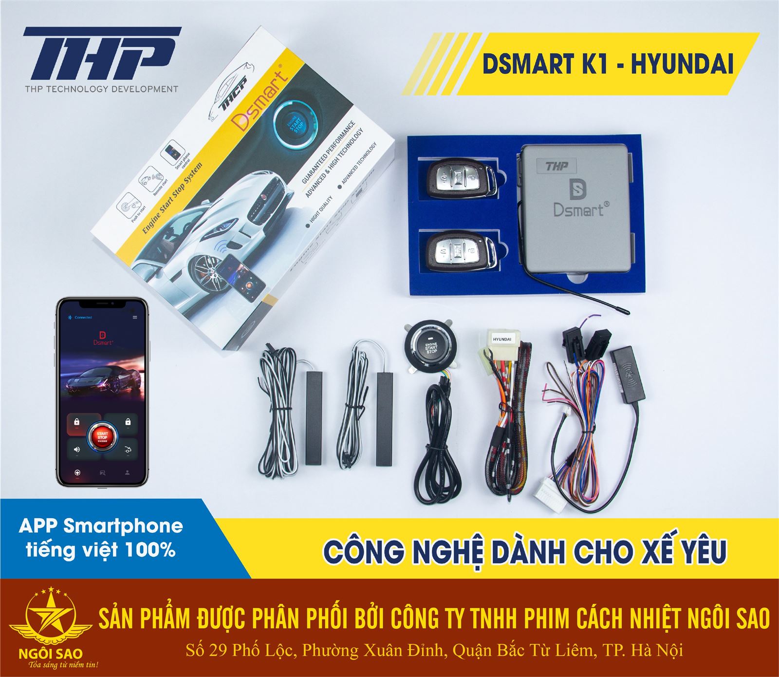 Bộ đề nổ từ xa Dsmart K1 dành cho xe Hyundai