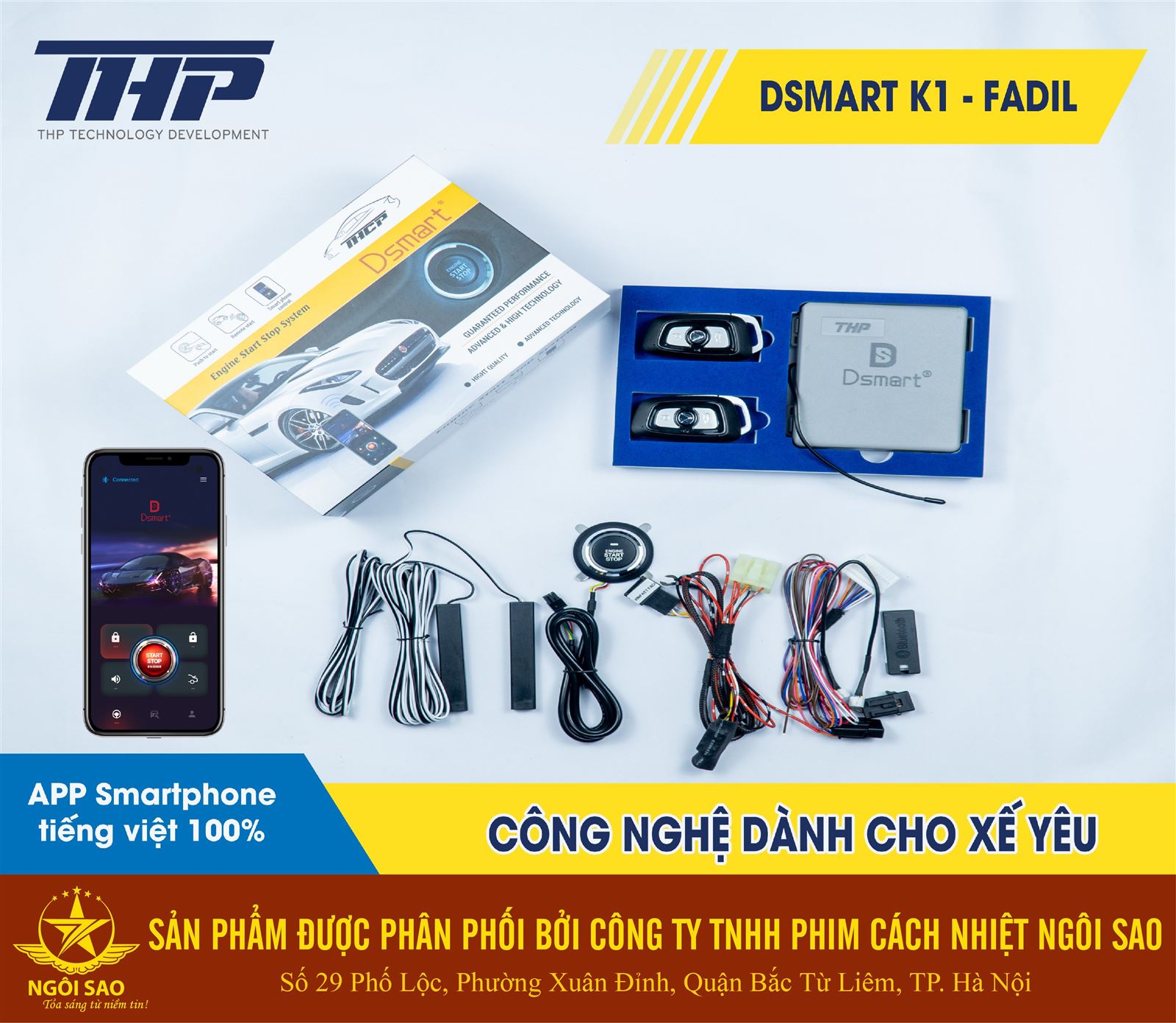 Bộ đề nổ từ xa Dsmart K1 dành cho xe Vinfast Fadil